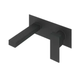 Abacus Plan Wall Mounted Basin Mixer Matt Black TBTS-265-1602