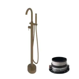 Abacus Iso Freestanding Bath Shower Mixer Brushed Bronze TBTS-348-3602