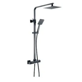 Trisen Zacha Black Square Exposed Thermostatic Shower TSS101