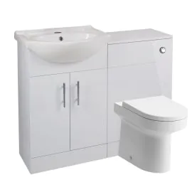 Vasca Idro 650mm Basin Unit & WC Unit Pack - White Gloss 