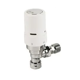 Danfoss RAS-D2 Thermostatic Rad Valve 8/10/15mm White (Angled)